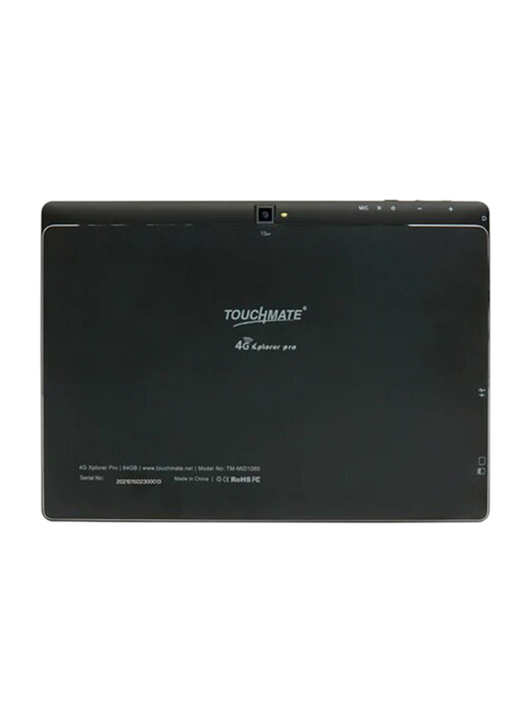 Touchmate 64GB Black, 10.1-inch Tablet, 4GB RAM, Dual SIM, Wi-Fi + 4G