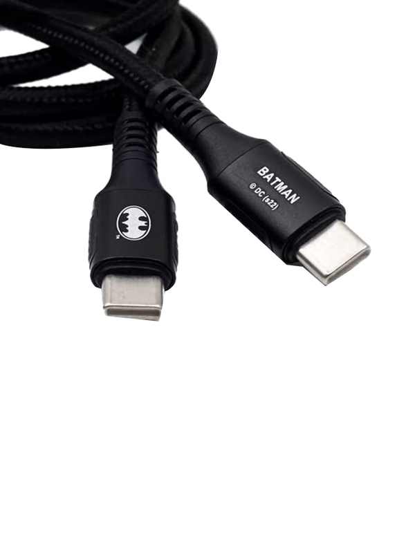Touchmate 1-Meter Batman USB Type-C Fast Charging Cable, USB Type-C to USB Type-C for Tablet and Smartphone, Black