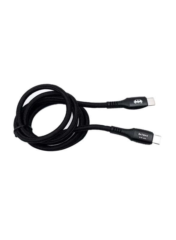 Touchmate 1-Meter Batman Type-C Fast Charging Cable, USB Type-C to USB Type-C for Tablet and Smartphone, Black