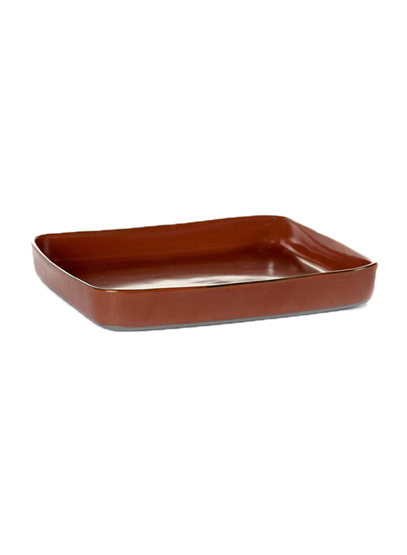 Serax 18cm Terres de Reves by Anita Le Grelle Stoneware Square Serving Plate, B5116170, Rust