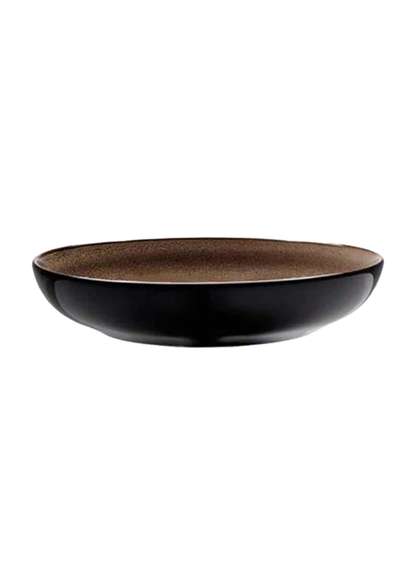 Luzerne 30oz Rustic China Deep Coupe Plate, 23 x 5.1cm, Chestnut Brown