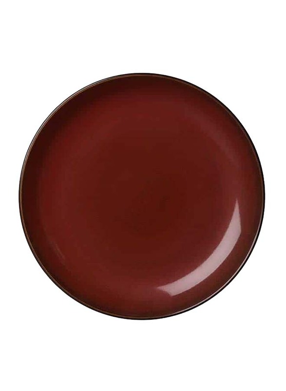 Luzerne 26.5cm Rustic China Coupe Plate, 26.5 x 3cm, Crimson Maroon