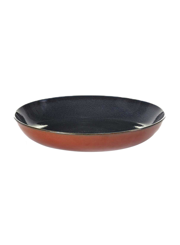 Serax 23.5cm Terres de Reves by Anita Le Grelle Stoneware Pasta Plate, 307-B5116179, Dark Blue/Rust