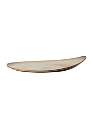 Luzerne 35.5cm Rustic China Oval Ellipse Plate, 258-RT1107035SA, Sama Yellow