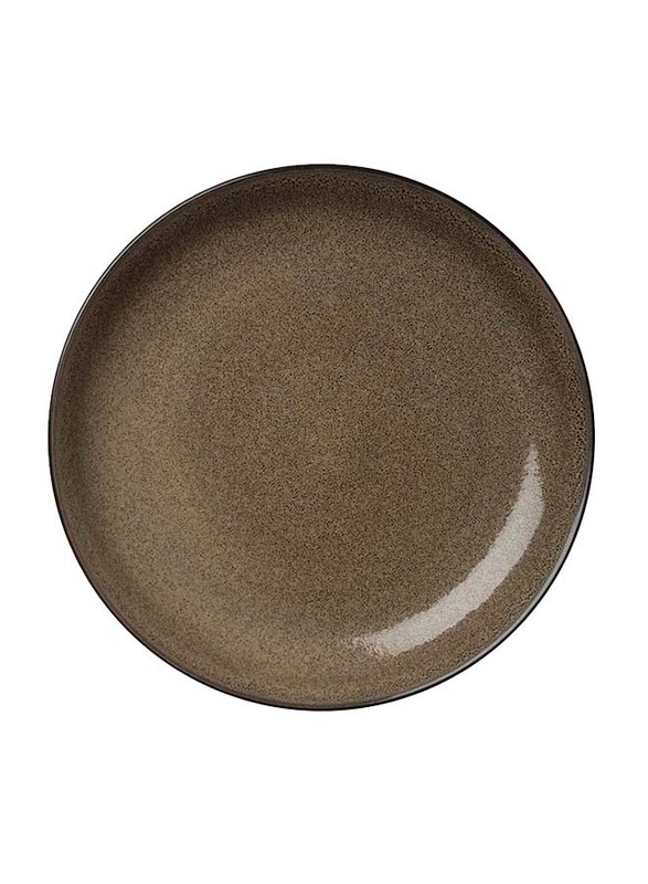 Luzerne 26.5cm Rustic China Coupe Plate, 26.5 x 3cm, Chestnut Brown