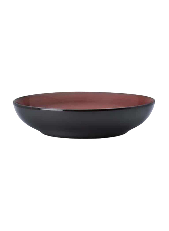 Luzerne 48oz Rustic China Deep Coupe Plate, 25.8 x 5.9cm, Crimson Maroon