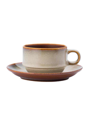 Luzerne 12cm Rustic China Coupe Saucer, 12 x 1.8cm, Sama Yellow