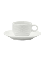 Luzerne 12cm Prism China Coupe Saucer, 11.9 x 1.9cm, White