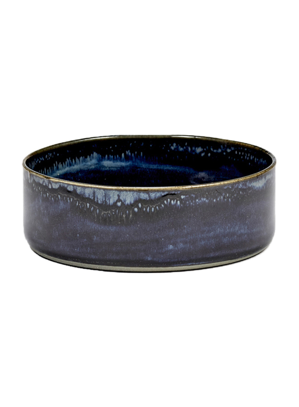 Serax Small Terres de Reves by Anita Le Grelle Stoneware Cylinder Low Multi-Purpose Bowl, 307-B5118118, Blue