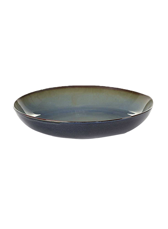 Serax 23.5cm Terres de Reves by Anita Le Grelle Stoneware Pasta Plate, 307-B5116181, Misty Grey/Dark Blue