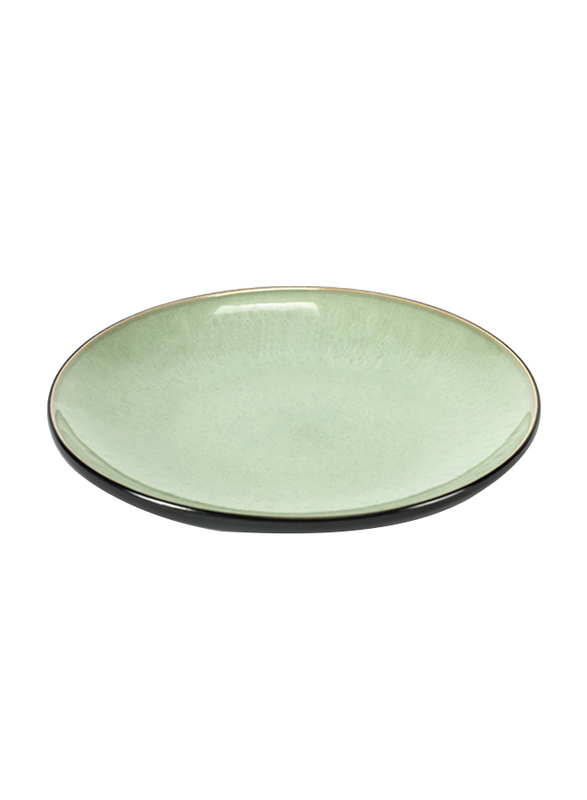 Serax Medium Pure by Pascale Naessens Sea Glazed Stoneware Plate, 307-B1015225, Green/Black