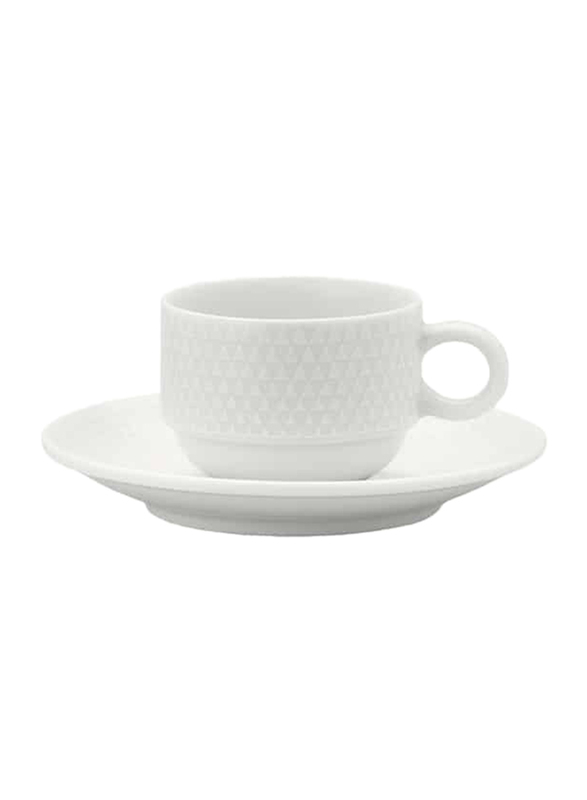 Luzerne 2oz Prism Ceramic Espresso Cup, 307-PS1406009, White