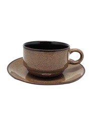 Luzerne 2oz Rustic China Espresso Cup, 258-RT1406009CH, Chestnut Brown