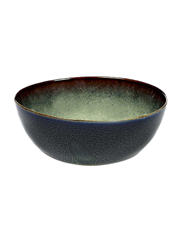 Serax Small Terres de Reves by Anita Le Grelle Stoneware Bowl, 110gm, 10.8 x 5cm, Misty Grey/Dark Blue