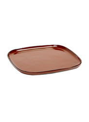 Serax Large Terres de Reves by Anita Le Grelle Stoneware Square Serving Plate, B5116194, Rust