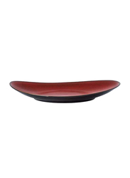 Luzerne 29cm Rustic China Oval Coupe Plate, 4.7 x 24.5 x 29cm, Crimson Maroon