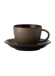 Luzerne 16cm Rustic China Coupe Saucer, 16 x 2.6cm, Chestnut Brown