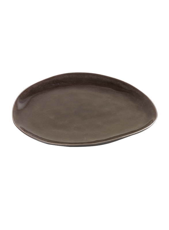 Serax Medium Pure by Pascale Naessens Stoneware Oval Plate, 330gm, 20 x 17 x 1.8cm, Grey