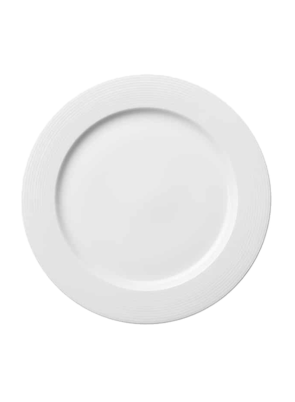 Luzerne 18cm Lines China Rim Serving Plate, 18.1 x 1.8 cm, White