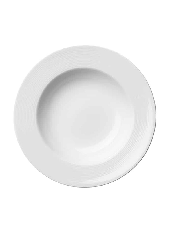 

Luzerne 16oz Lines China Rim Soup Plate, 26.5 x 52cm, White