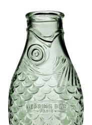 Serax 1 Ltr Fish & Fish By Paola Navone Glass Bottle, 307-B0816757, Transparent Green