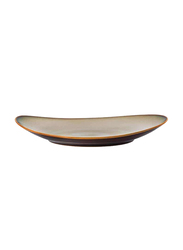 Luzerne 22.5cm Rustic China Oval Coupe Plate, 3.1 x 18.5 x 22.5cm, Sama Yellow