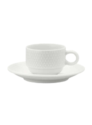 Luzerne 15cm Prism China Coupe Saucer, 14.6 x 2.15cm, White