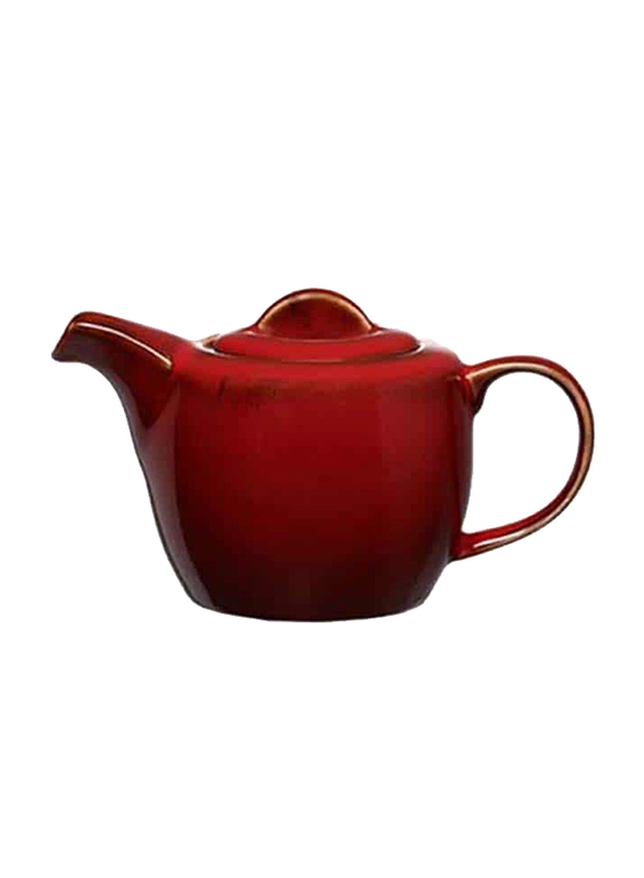 Luzerne 23oz Rustic China Beverage Pot, 21.1 x 12.2cm, Crimson Maroon