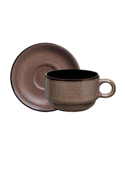 Luzerne 2oz Rustic China Espresso Cup, 258-RT1406009CH, Chestnut Brown