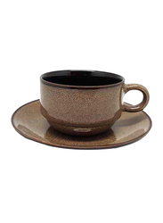 Luzerne 12cm Rustic China Coupe Saucer, 12 x 1.8cm, Chestnut Brown