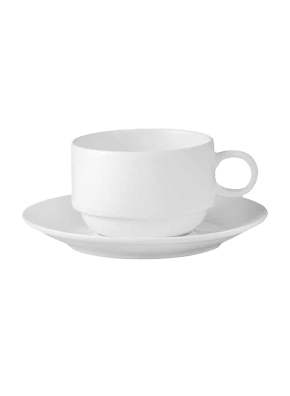 Luzerne 12cm Eco China Coupe Saucer, 12 x 18cm, White