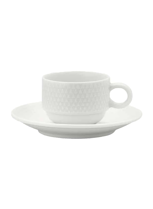 Luzerne 5oz Prism China Coffee Cup, 258-PS1406020, White
