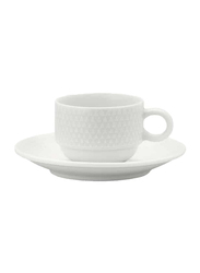 Luzerne 5oz Prism China Coffee Cup, 258-PS1406020, White