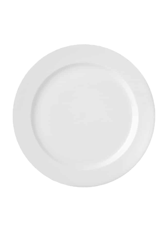 Luzerne 27cm Eco China Rim Serving Plate, 27 x 2.5cm, White