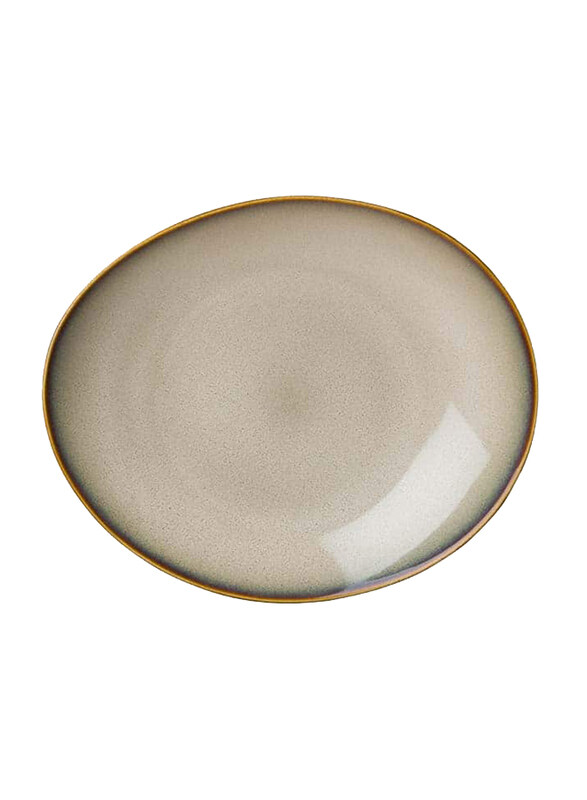 

Luzerne 29cm Rustic China Oval Coupe Plate, 4.7 x 24.5 x 29cm, Sama Yellow
