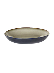 Serax 23.5cm Terres de Reves by Anita Le Grelle Stoneware Pasta Plate, 307-B5116178, Blue Grey/Dark Blue