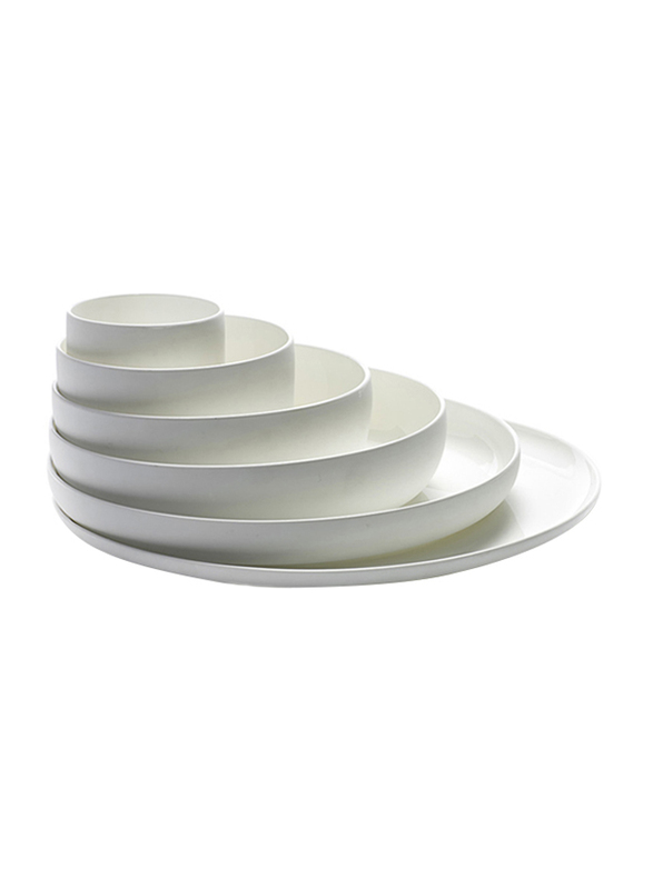 Serax 6cm Aqua by Serax Porcelain Piet Boon Low Plate, 307-B9214700, White