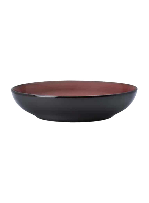 Luzerne 30oz Rustic China Deep Coupe Plate, 23 x 5.1cm, Crimson Maroon