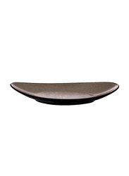 Luzerne 22.5cm Rustic China Oval Coupe Plate, 3.1 x 18.5 x 22.5cm, Chestnut Brown