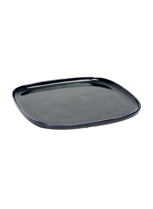 Serax Large Terres de Reves by Anita Le Grelle Stoneware Square Serving Plate, B5116193, Dark Blue