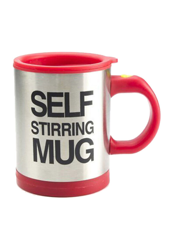 

Unbranded Generic 400ml Self Stirring Stainless Steel Mug, Red