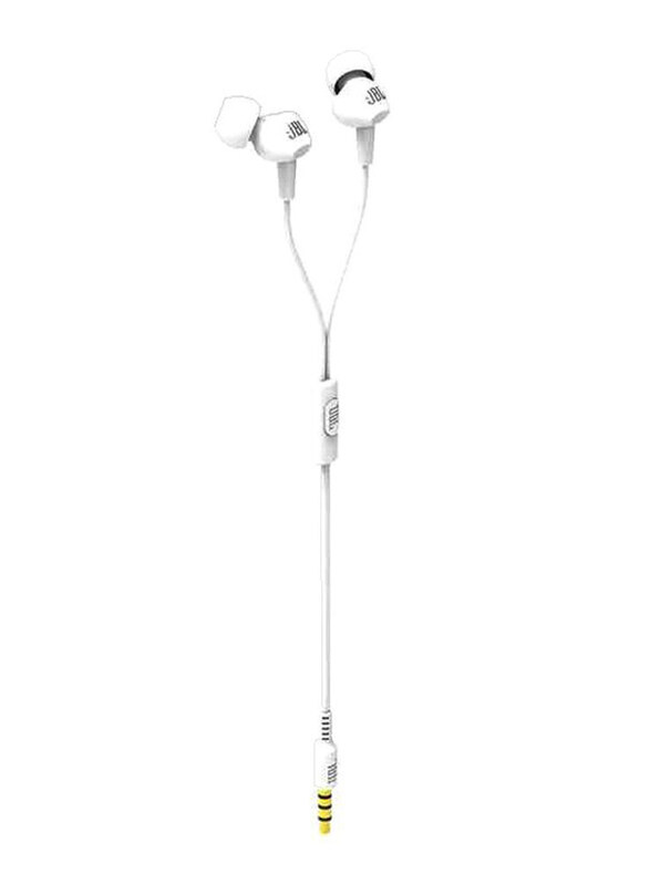 

JBL C100SI 3.5mm Jack In-Ear Stereo Headphones with Mic, White
