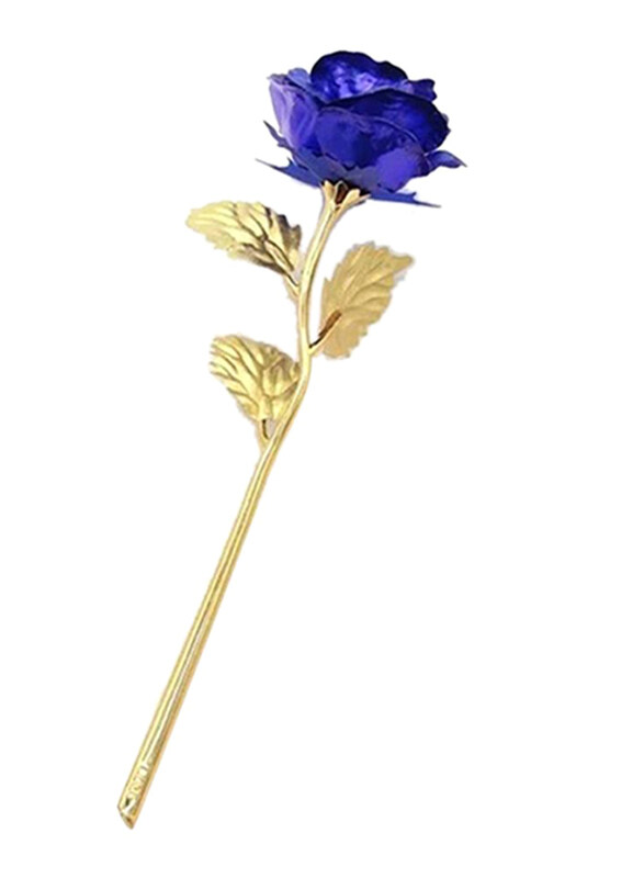 

Bluelans Artificial Decorative Gold Plated Rose Flower, Blue/Gold
