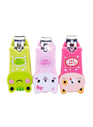 3 Piece Creative Cute Cartoon Animal Nail Clipper Set, Multicolour