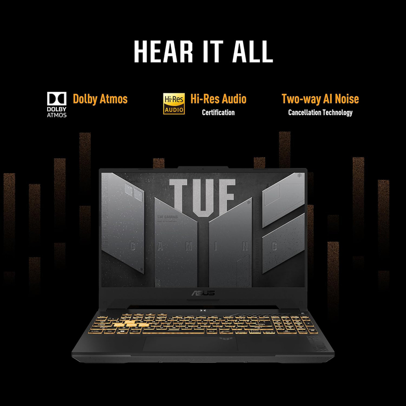 Asus TUF F15 Gaming Laptop, 15.6" FHD Display 16:9 144Hz, Intel Core i5-12500H, 512GB SSD, 16GB RAM, 4GB NVIDIA GeForce RTX 3050 Graphics, EN-AR KB, Win 11 Home, FX507ZC4-HN083W, Mecha Grey