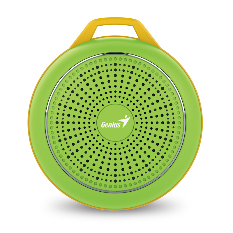 Genius Bluetooth Speaker Sp-906Bt, 5 Hours Play Time, 500Mah Battery With Carabiner for Mobile Phones, Fresh Green