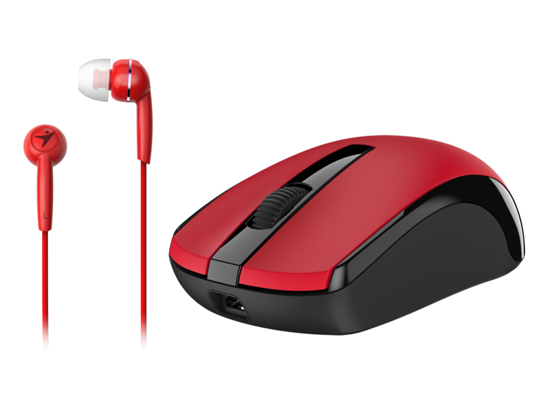 Genius MH-8100 Wireless Mouse With Headset, Red
