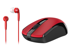 فأرة: كومبو أم أتش- 8100 +سماعات رأس، أحمر