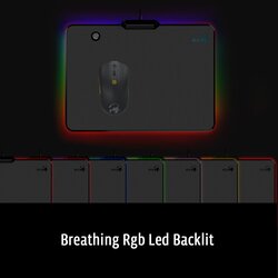 Genius GX-P500 RGB Gaming Mouse Pad for Window/Mac OS, Black