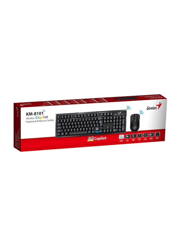 

Genius LuxeMate Q8000 Stylish Wireless English Keyboard & Mouse Combo, Black